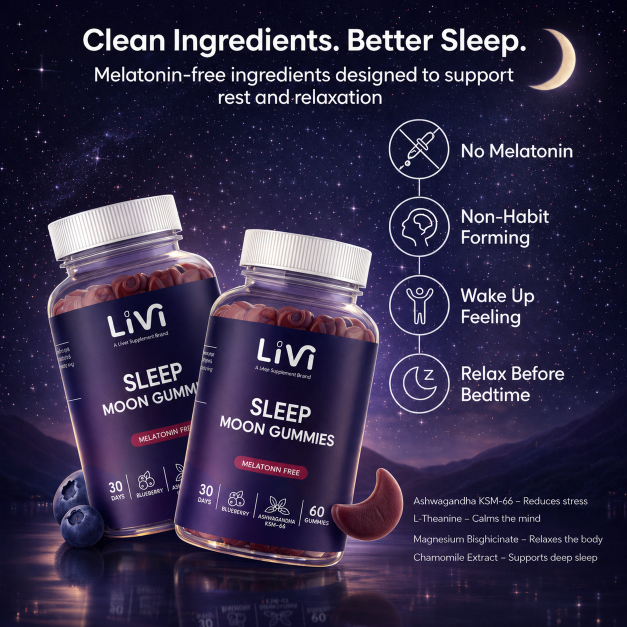 LIVI Sleep Gummies (Melatonin-Free)